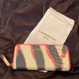 Liebeskind Berlin Croc Embossed Zip Wallet